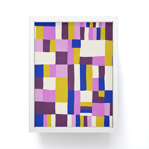 SunshineCanteen modern boho quilt Framed Mini Art Print