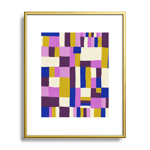 SunshineCanteen modern boho quilt Metal Framed Art Print