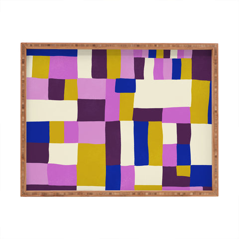 SunshineCanteen modern boho quilt Rectangular Tray