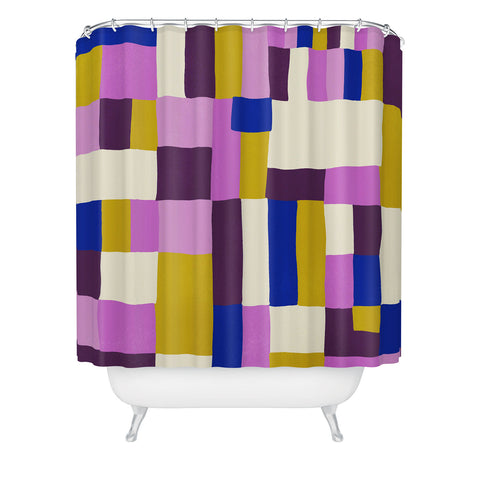 SunshineCanteen modern boho quilt Shower Curtain