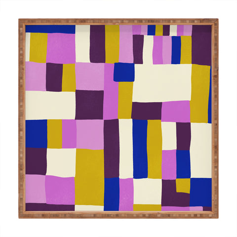 SunshineCanteen modern boho quilt Square Tray