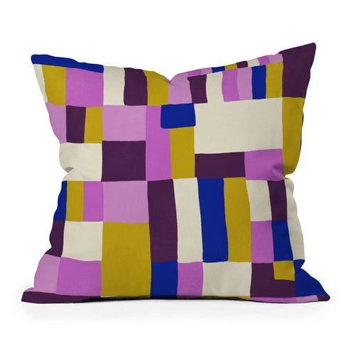 SunshineCanteen modern boho quilt Outdoor Throw Pillow