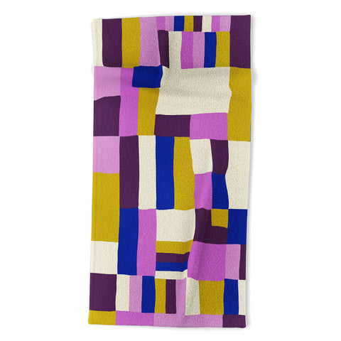 SunshineCanteen modern boho quilt Beach Towel