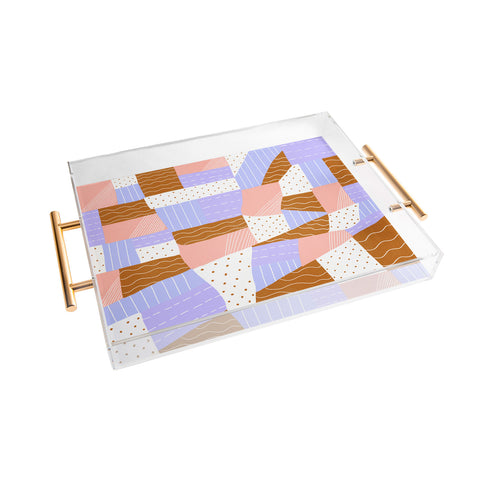 SunshineCanteen modern quilt lilac Acrylic Tray