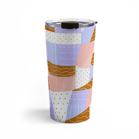 SunshineCanteen modern quilt lilac Travel Mug