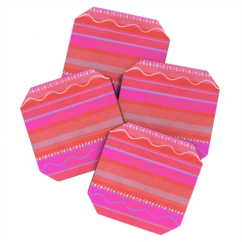 SunshineCanteen Nayarit pink Coaster Set