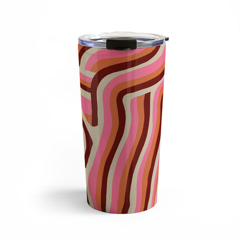 SunshineCanteen neon pink retro zebra Travel Mug