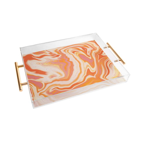 SunshineCanteen orange marble Acrylic Tray