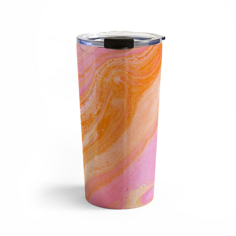SunshineCanteen pink agate gemstone Travel Mug