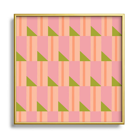 SunshineCanteen Pink Hour Square Metal Framed Art Print