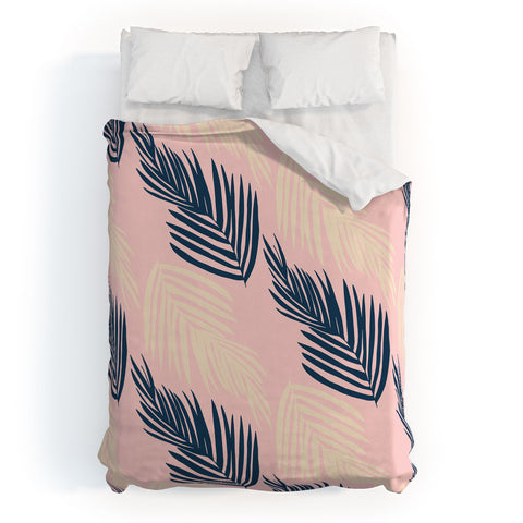 SunshineCanteen Pink Palms Duvet Cover