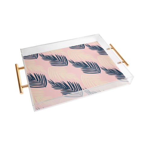 SunshineCanteen Pink Palms Acrylic Tray
