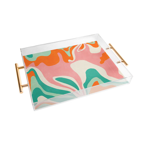 SunshineCanteen psychedelic fleurs Acrylic Tray