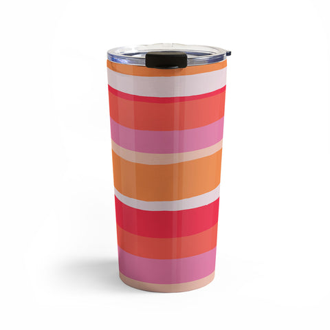 SunshineCanteen rosalita warm sunset stripes Travel Mug