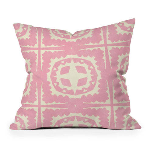 SunshineCanteen sayulita pink Outdoor Throw Pillow