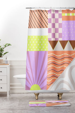 SunshineCanteen Sun City Shower Curtain And Mat