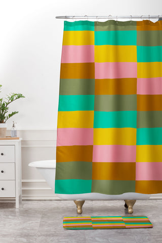 SunshineCanteen Sunset Sage Shower Curtain And Mat