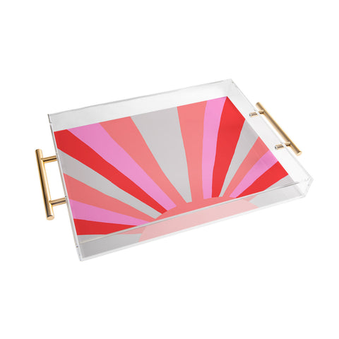 SunshineCanteen sunshine love coral Acrylic Tray