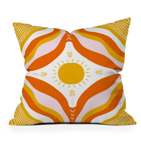 SunshineCanteen sunshine mandala Outdoor Throw Pillow