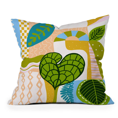 SunshineCanteen tropical boho vibes Outdoor Throw Pillow