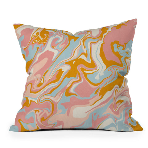 SunshineCanteen vintage marble Outdoor Throw Pillow