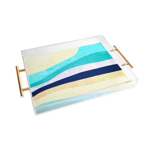 SunshineCanteen white sands and waves Acrylic Tray