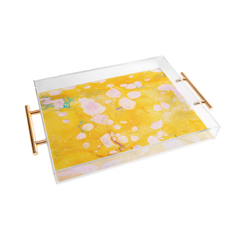 SunshineCanteen yellow cosmic marble Acrylic Tray