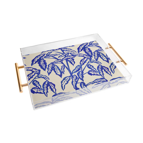 Superblooming Minimal Blue Plant Acrylic Tray