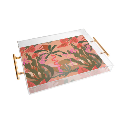 Superblooming Pink Jungle Acrylic Tray