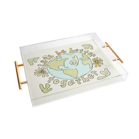 surfy birdy lets be better together Acrylic Tray
