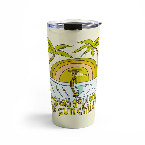 surfy birdy stay golden sun child retro surf Travel Mug