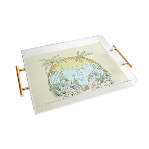 surfy birdy tropical vibes fl sunshine Acrylic Tray
