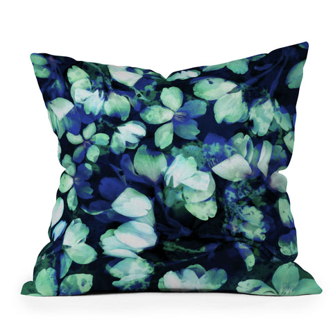 Susanne Kasielke Cherry Blossoms Blue Outdoor Throw Pillow