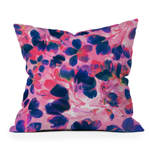 Susanne Kasielke Cherry Blossoms Neon Outdoor Throw Pillow