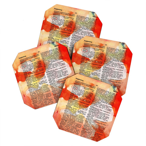 Susanne Kasielke Happy Dictionary Art Coaster Set