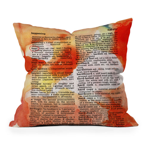 Susanne Kasielke Happy Dictionary Art Outdoor Throw Pillow