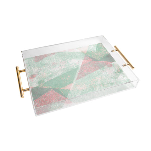 Susanne Kasielke Holistic Geometric Texture Pink Acrylic Tray