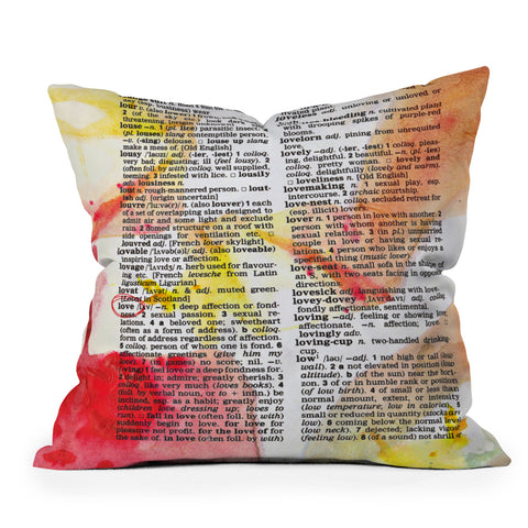 Susanne Kasielke Love Dictionary Art Outdoor Throw Pillow