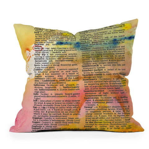 Susanne Kasielke Lucky Dictionary Art Outdoor Throw Pillow