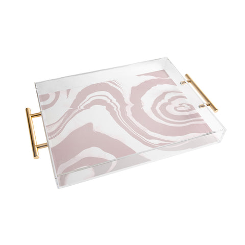Susanne Kasielke Marble Structure Baby Pink Acrylic Tray