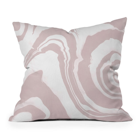 Susanne Kasielke Marble Structure Baby Pink Outdoor Throw Pillow
