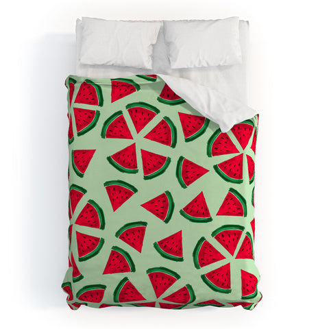 Susanne Kasielke Melon Choly Fruit Salad Turqoise Duvet Cover