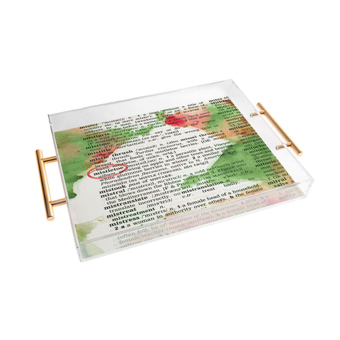 Susanne Kasielke Mistletoe Dictionary Art Acrylic Tray