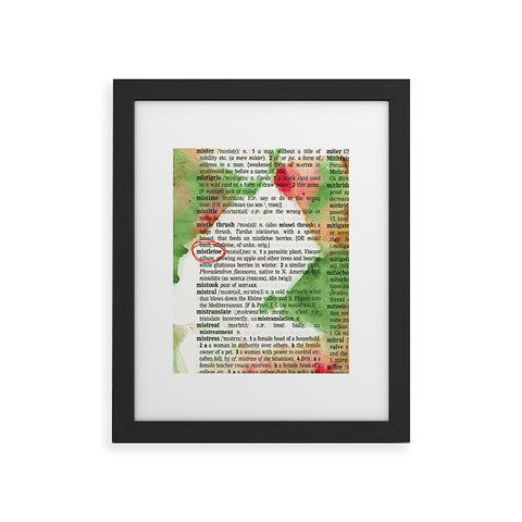 Susanne Kasielke Mistletoe Dictionary Art Framed Art Print