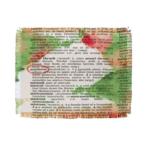 Susanne Kasielke Mistletoe Dictionary Art Throw Blanket