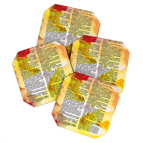 Susanne Kasielke Pretty Dictionary Art Coaster Set