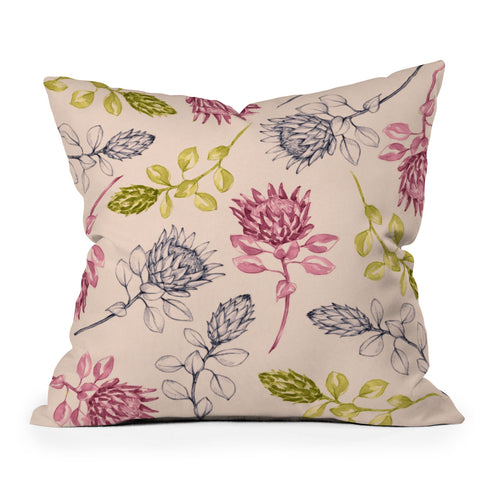 Susanne Kasielke Protea Flower Tropics Outdoor Throw Pillow