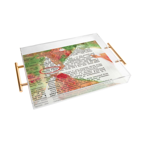 Susanne Kasielke Santa Claus Dictionary Art Acrylic Tray