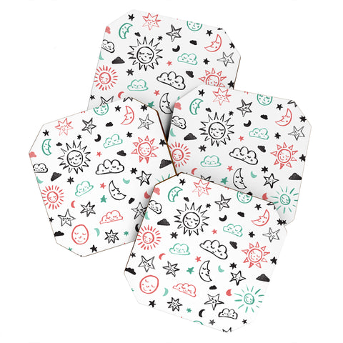 Susanne Kasielke Scandinavian kiddo cosmos Coaster Set