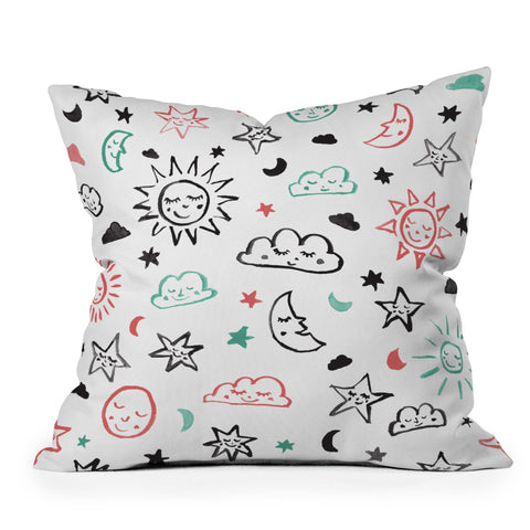 Susanne Kasielke Scandinavian kiddo cosmos Outdoor Throw Pillow